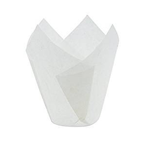 Tulip Muffin Wrappers, Cupcake Paper Liners (White, 100 Pack